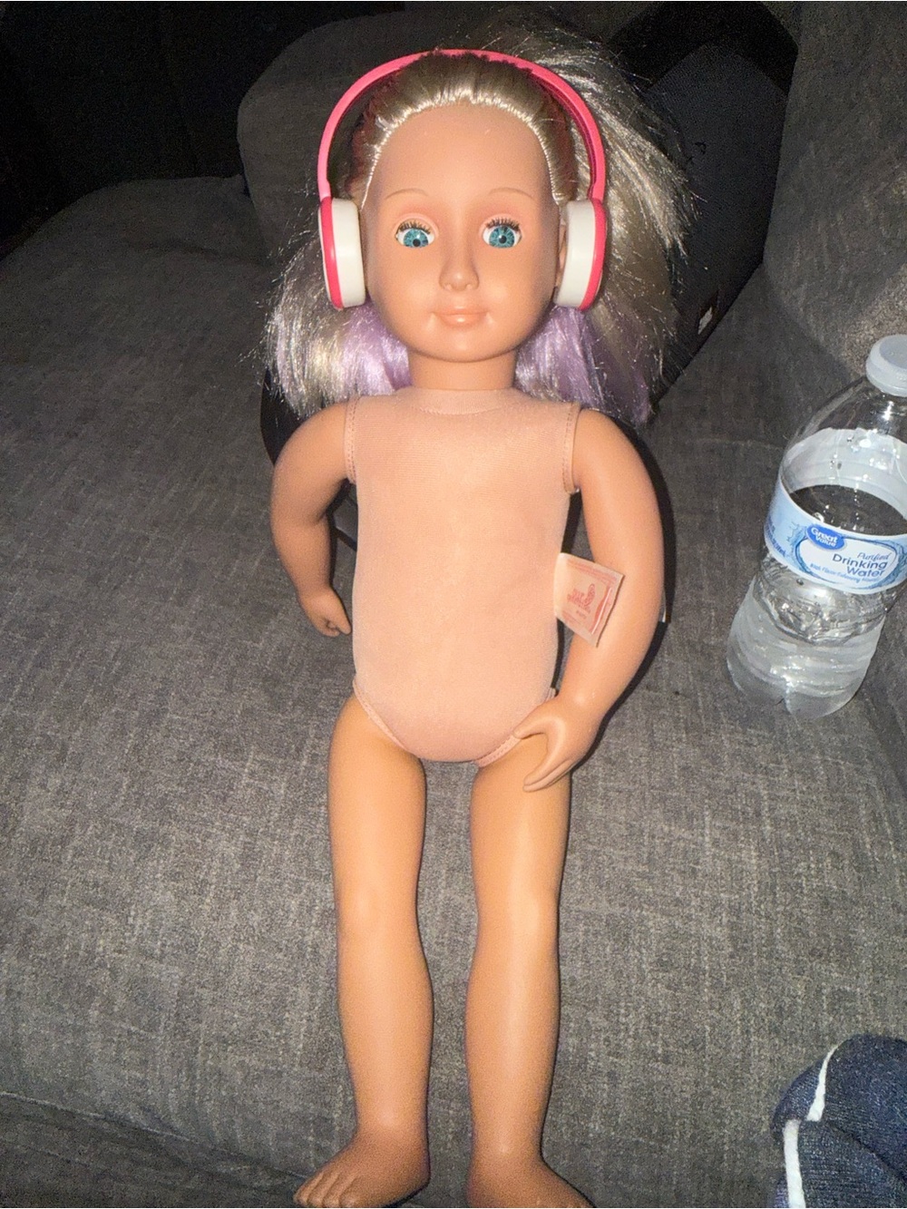 Our Generation 18” Blonde Doll w/ Purple Hair, Headphones & Outfit